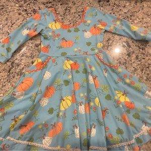 Eleanor Rose size 7-8 blue and orange pumpkin Joy dress! Worn once!